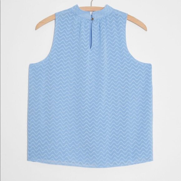 Maeve (Anthropologie) NWT Polyester Keyhole Blue CHARLEY Halter Blouse, Size 1X - Picture 7 of 12